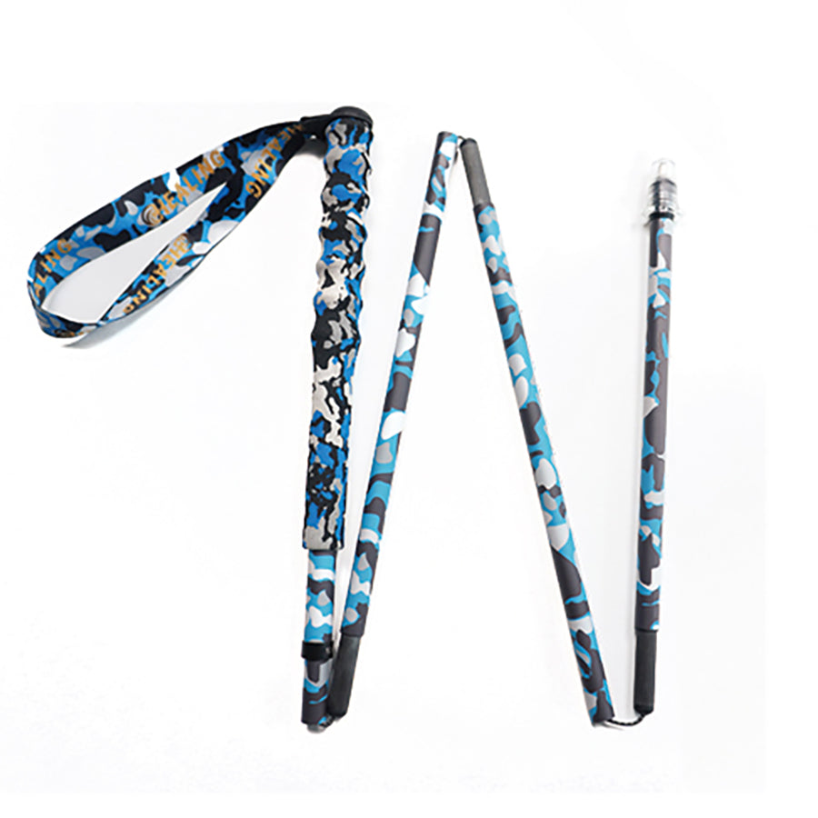 5 section Folding Carbon Trekking Poles –  Blue Camouflaged