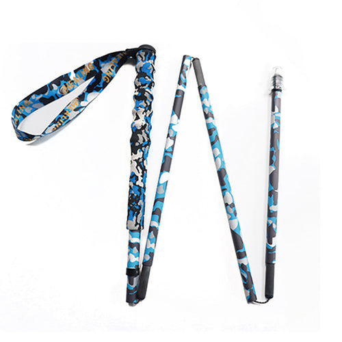 5 section Folding Carbon Trekking Poles –  Blue Camouflaged