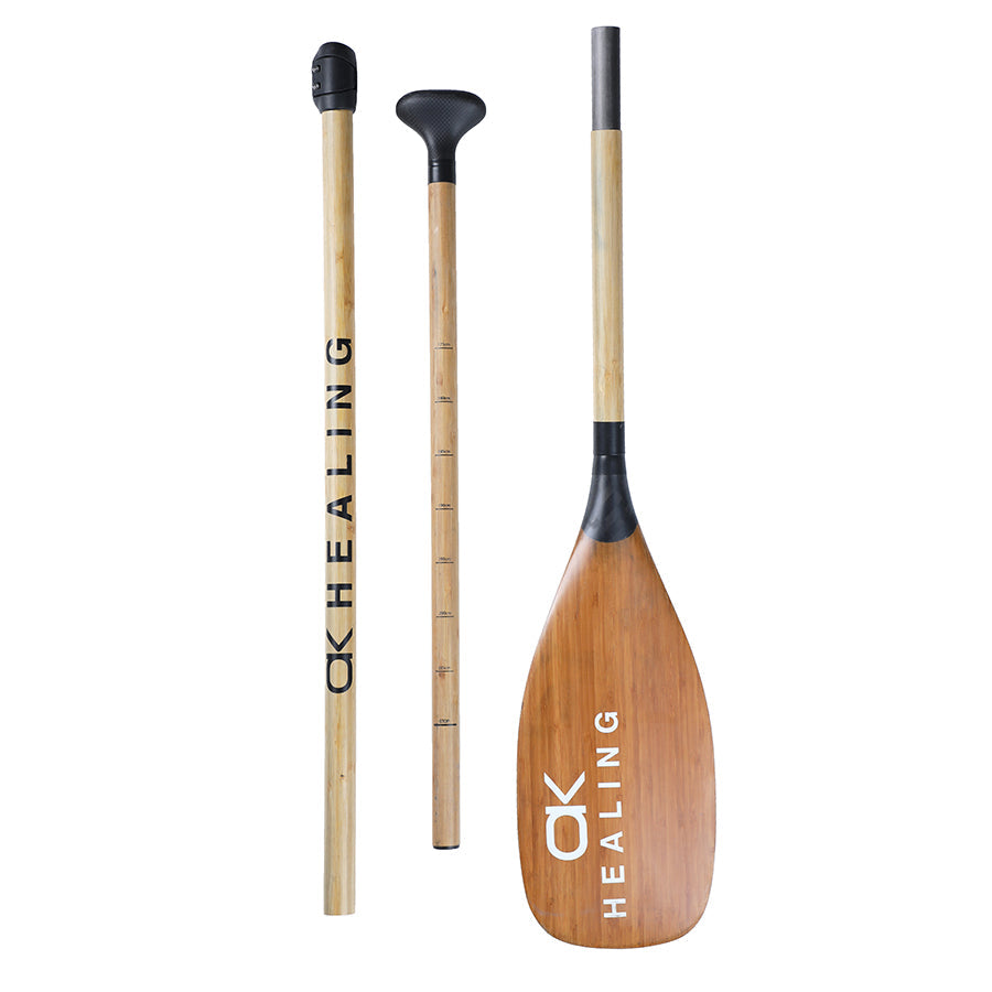 Carbon 3-Piece SUP Paddle - Adjustable Detachable and Bamboo Skin
