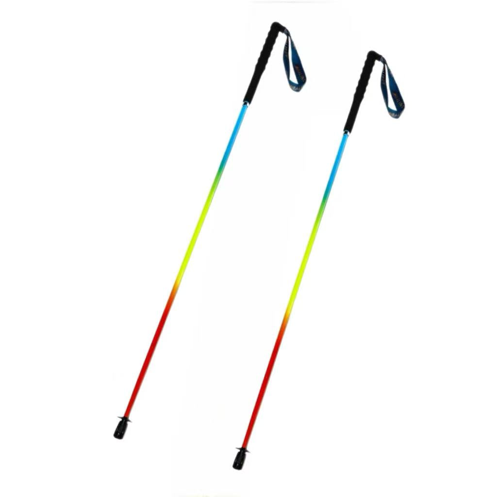 5 section Folding Carbon Trekking Poles – Rainbow