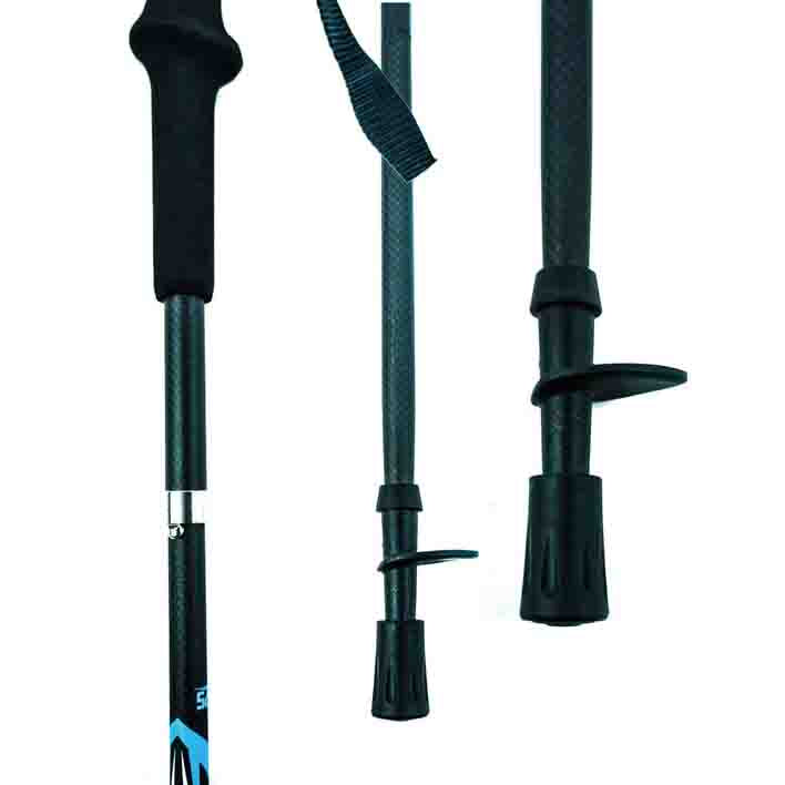 Mountain Trail Carbon Fiber Trekking Poles  -  3 sections Folding