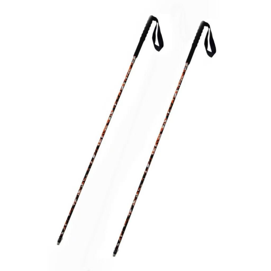 5 section folding Carbon Trekking Poles – Orange Camouflage - okhealingwild
