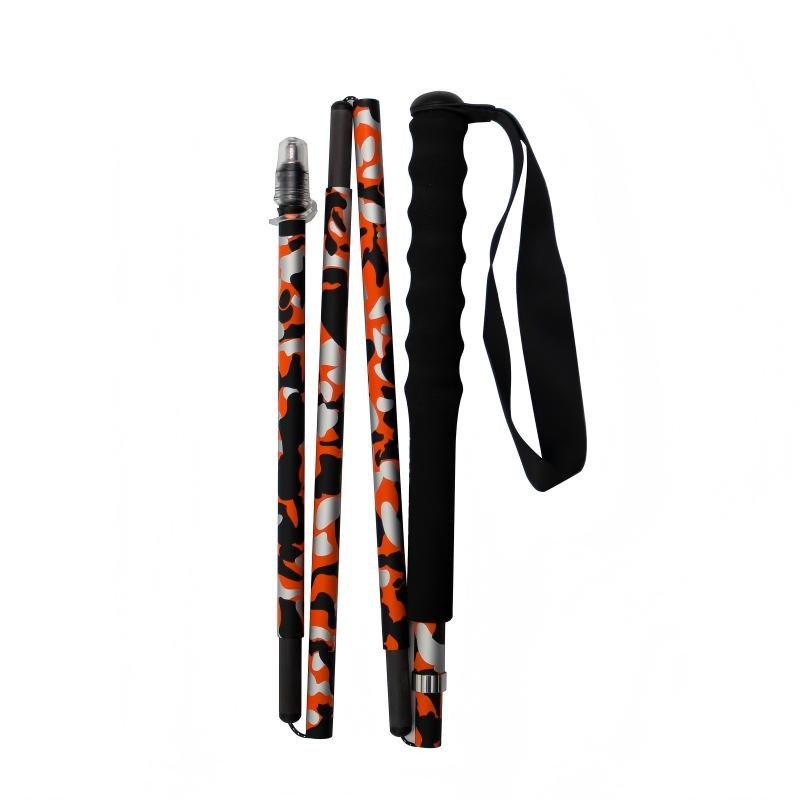 5 section folding Carbon Trekking Poles – Orange Camouflage - okhealingwild