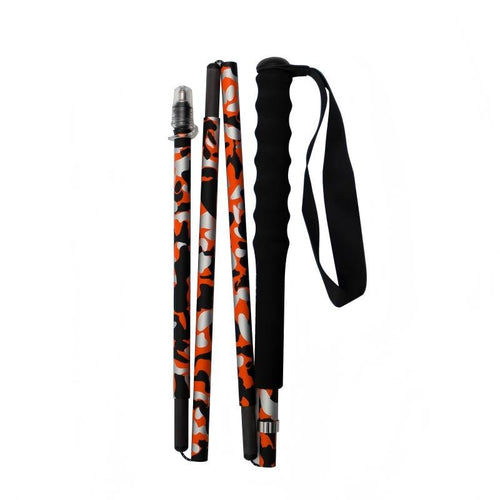 5 section folding Carbon Trekking Poles – Orange Camouflage - okhealingwild