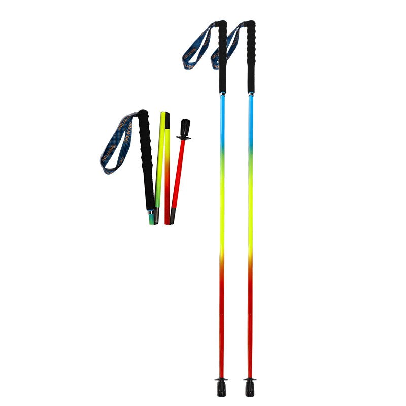 5 section Folding Carbon Trekking Poles – Rainbow - okhealingwild