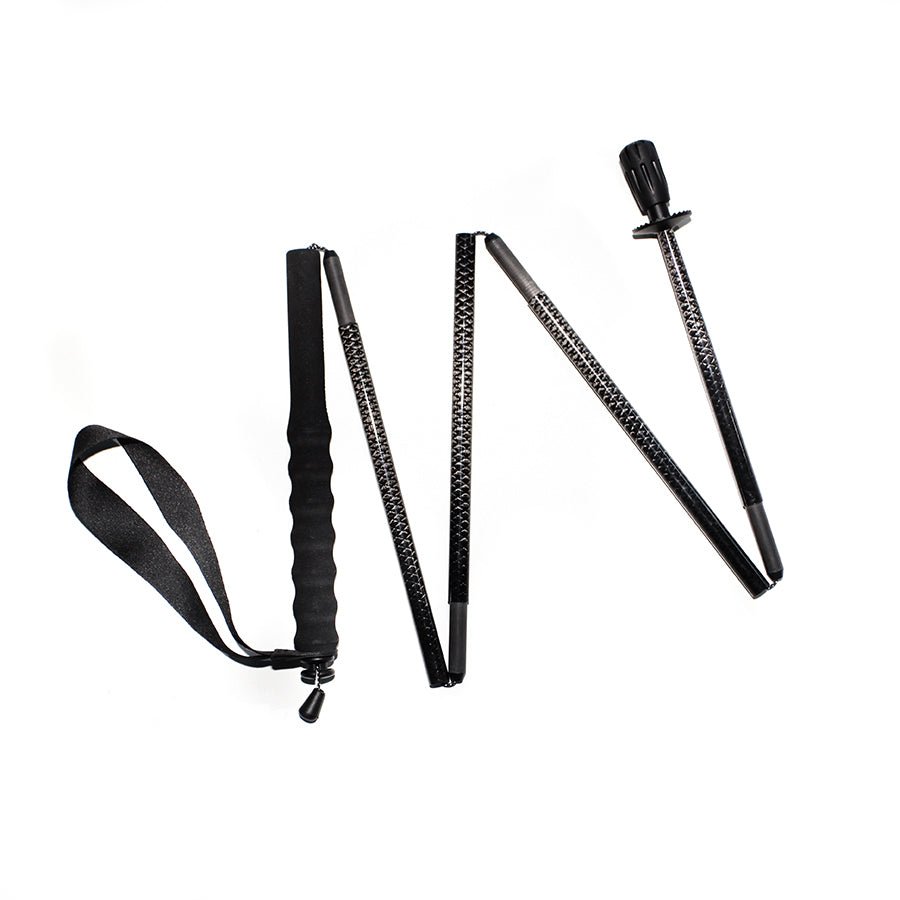 5 section Folding Carbon Trekking Poles – Scale Black - okhealingwild