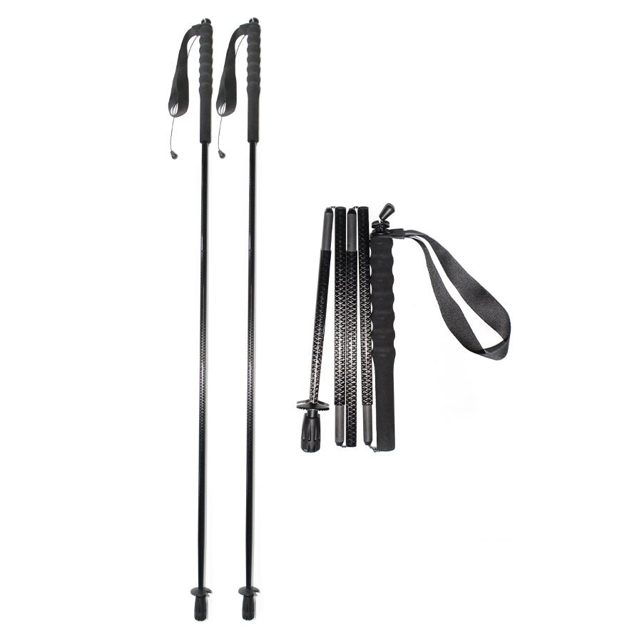 5 section Folding Carbon Trekking Poles – Scale Black - okhealingwild