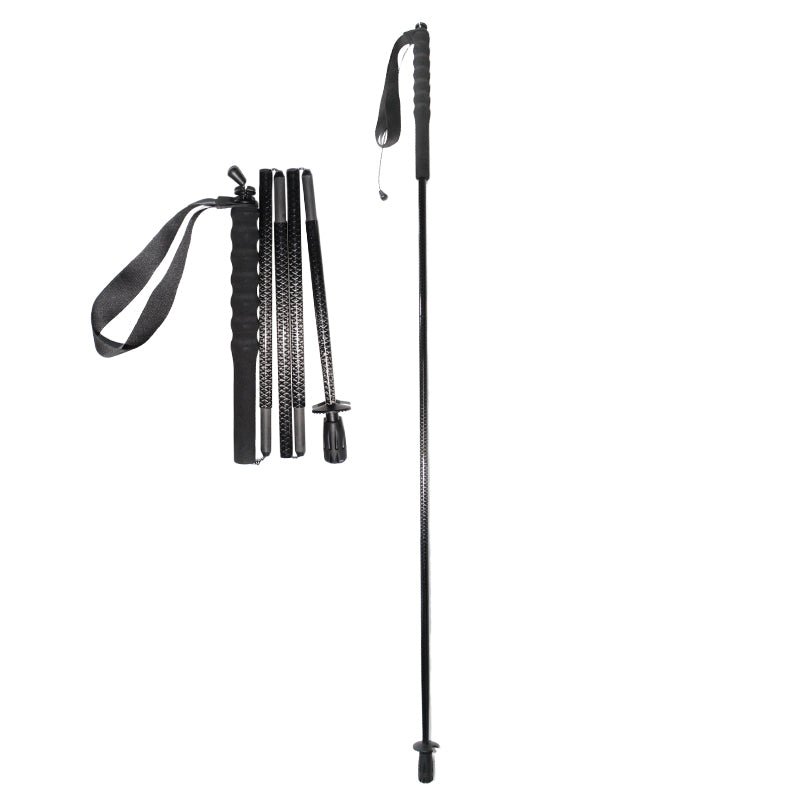 5 section Folding Carbon Trekking Poles – Scale Black - okhealingwild