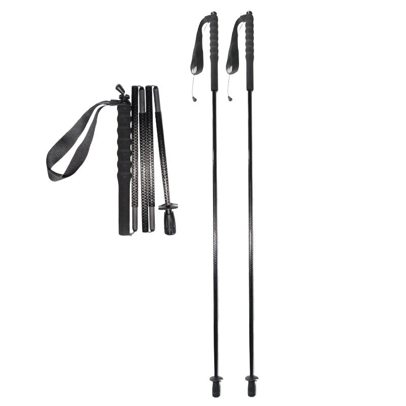 5 section Folding Carbon Trekking Poles – Scale Black - okhealingwild