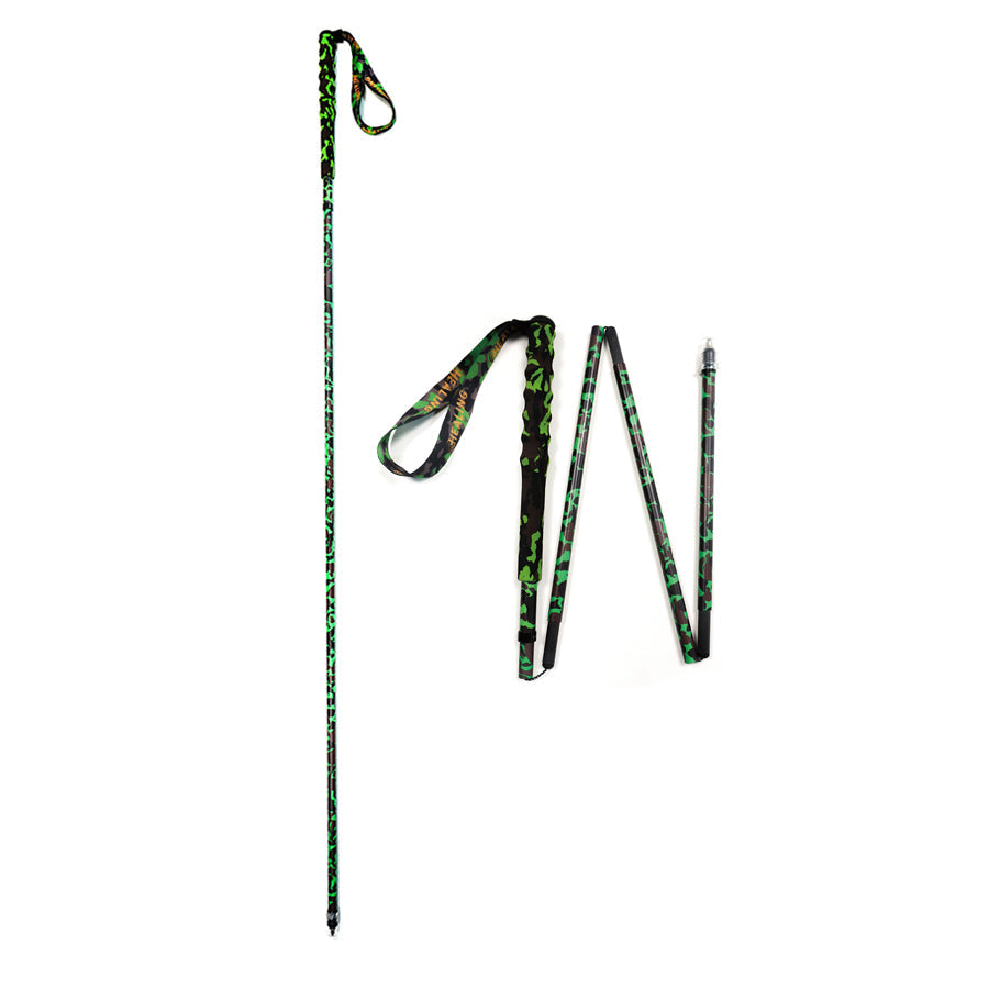 Foldable Carbon Trekking Poles – Green Camouflage