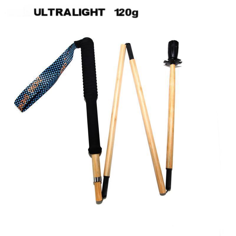 Carbon Hiking Poles with Bamboo Finish – Ultralight 120g