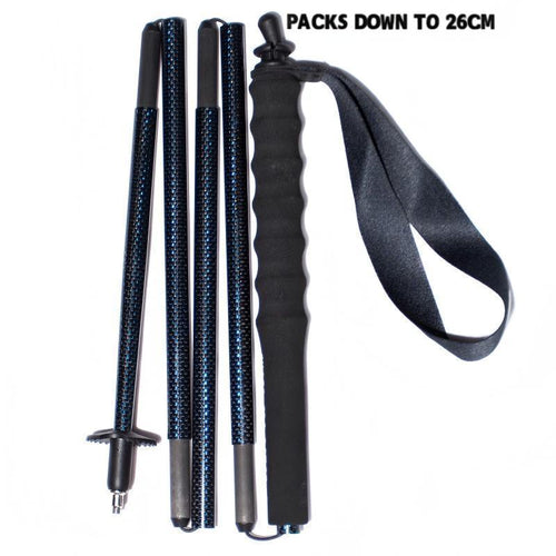 120g Carbon Hiking Poles – Foldable & Ultralight - Silver Blue