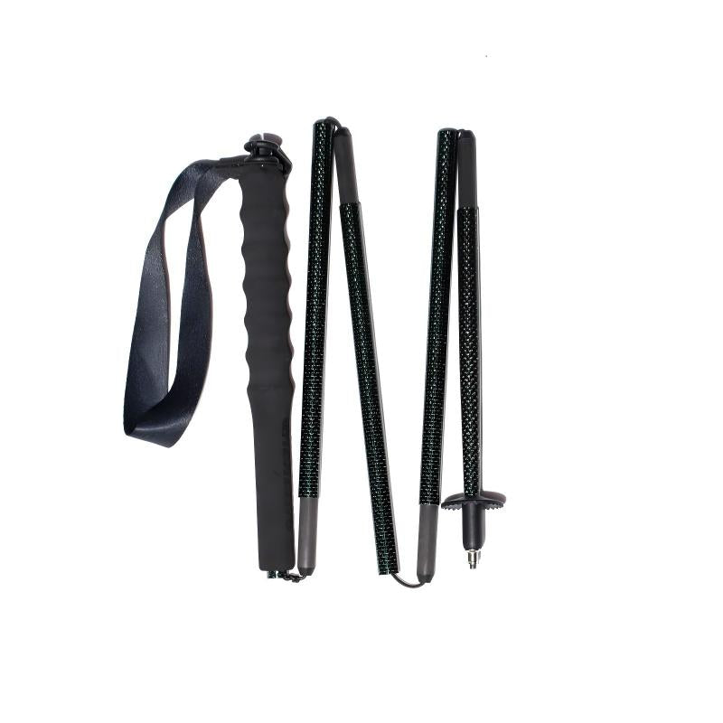 Foldable Carbon Hiking Poles – Packs to 26cm - Silver Green