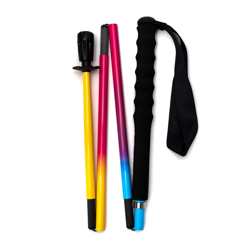 Ultralight Foldable Carbon Trekking Poles – Sunset Pink