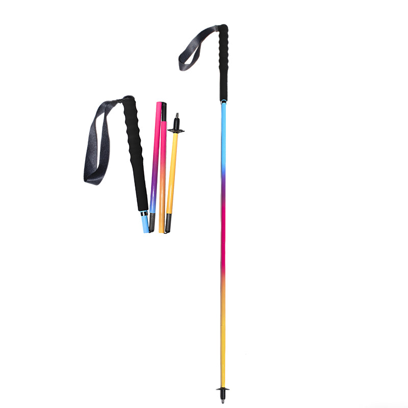 Ultralight Foldable Carbon Trekking Poles – Sunset Pink