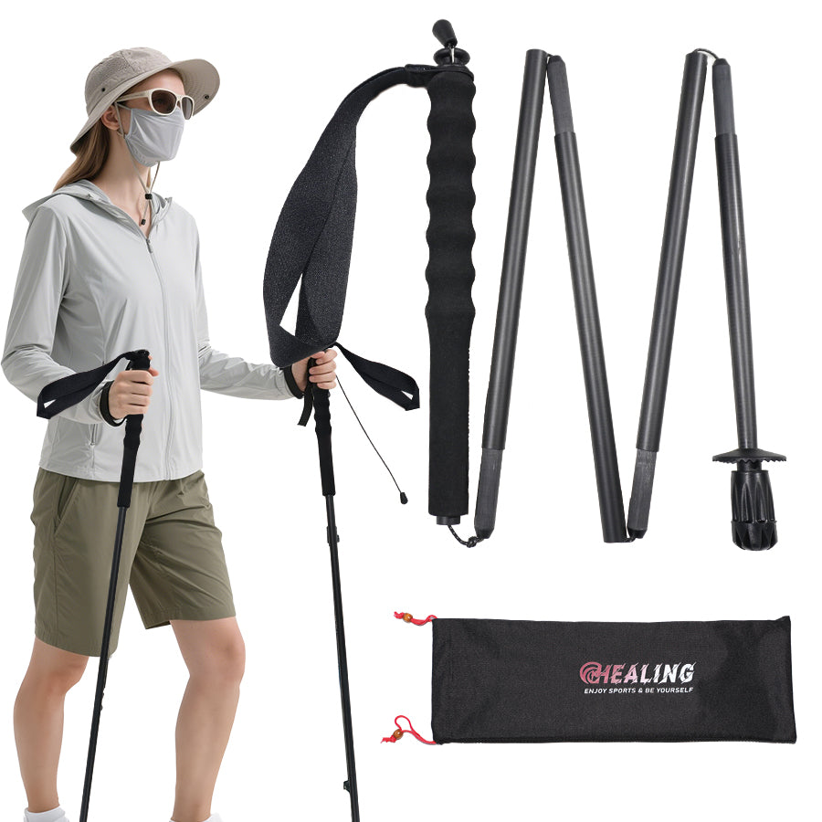 Ultralight Carbon Trekking Poles - Alpine Black