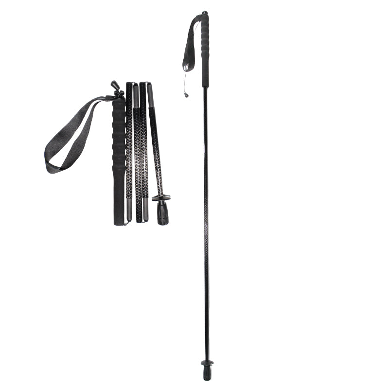 5 section Folding Carbon Trekking Poles – Scale Black