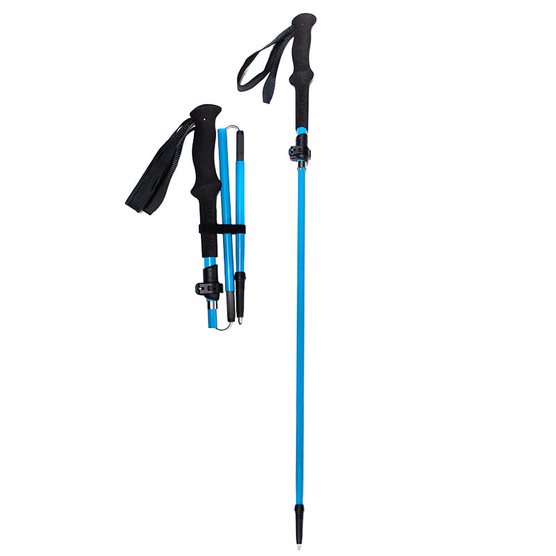 Carbon Trekking Poles – High Visibility & Foldable - Neon Blue