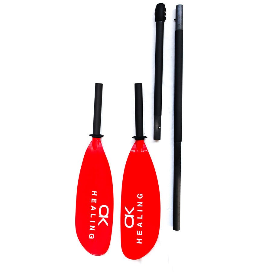 Adjustable Fiberglass 4-Piece Kayak Paddle - Coral Red - okhealingwild