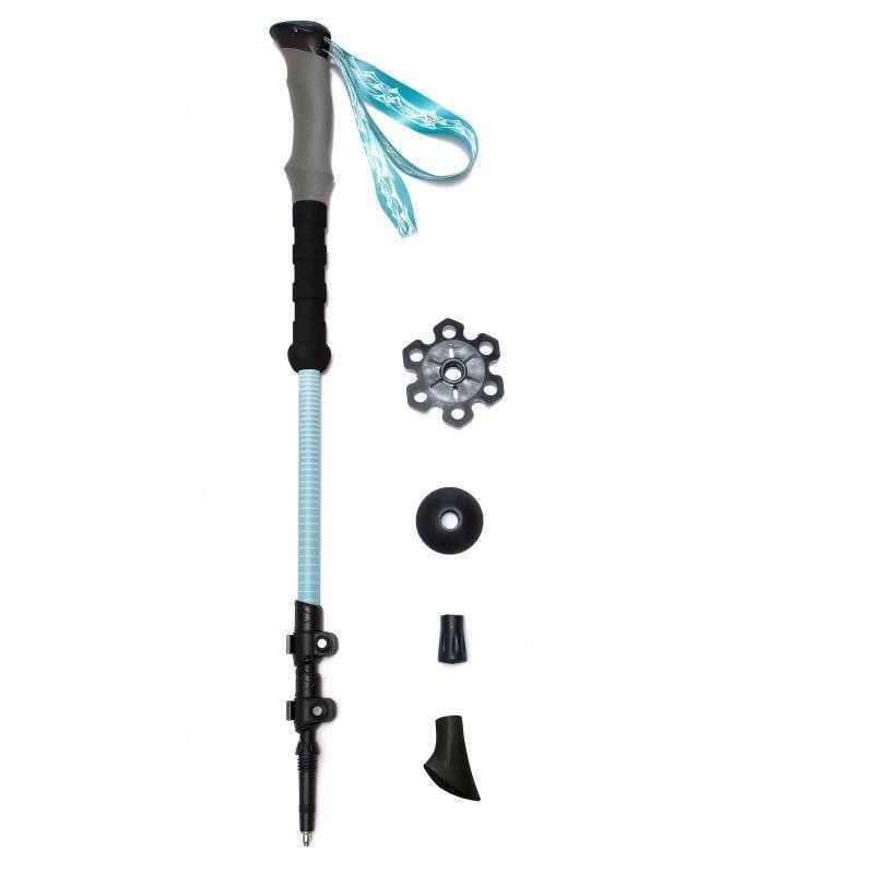 Alpine Traverse Carbon Telescopic Hiking & Ski Poles- Glacier blue - okhealingwild