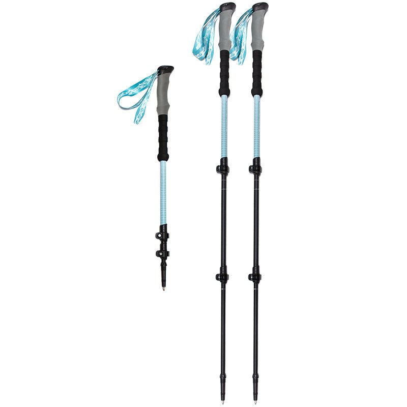 Alpine Traverse Carbon Telescopic Hiking & Ski Poles- Glacier blue - okhealingwild