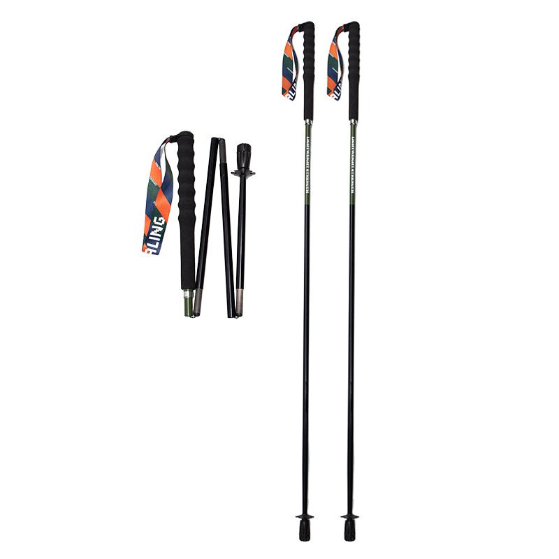 Carbon Trekking Poles – Lightweight & Foldable-Black Multi - okhealingwild
