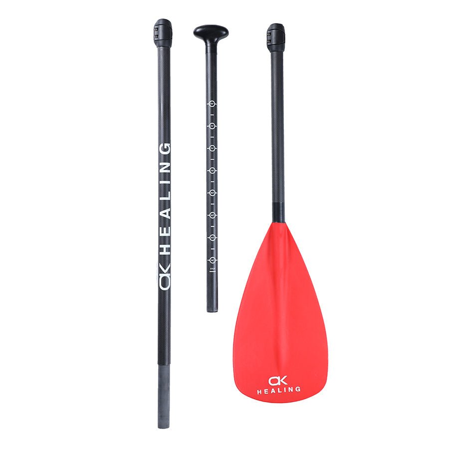 Detachable Fiberglass 3-Piece SUP Paddle - Bright Red - okhealingwild