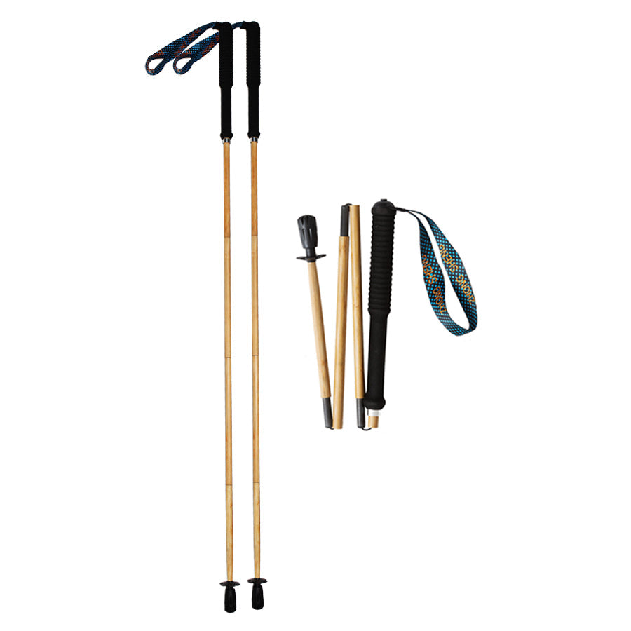 Carbon Hiking Poles with Bamboo Finish – Ultralight 120g