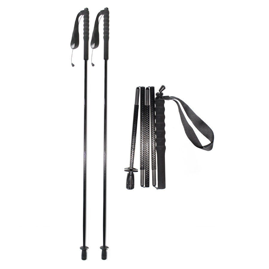 5 section Folding Carbon Trekking Poles – Scale Black