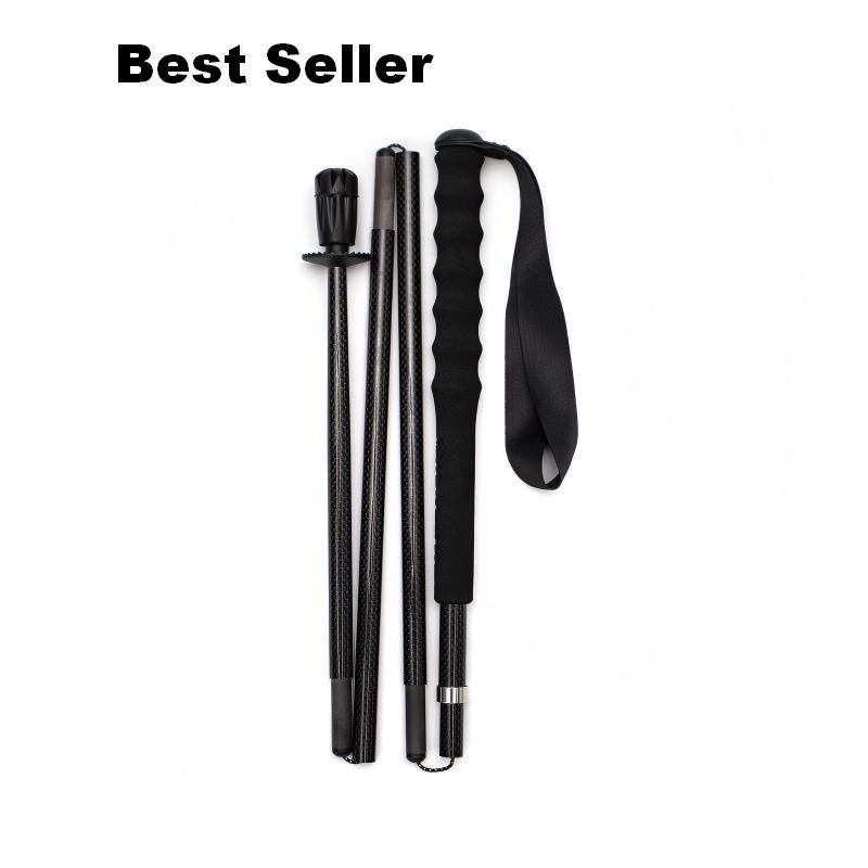 Foldable Carbon Hiking Poles – Packs to 26cm - Carbon Black - okhealingwild