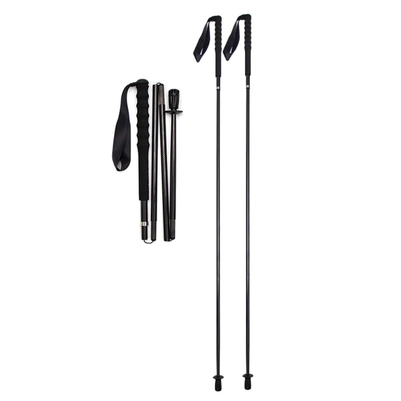 Foldable Carbon Hiking Poles – Packs to 26cm - Carbon Black - okhealingwild