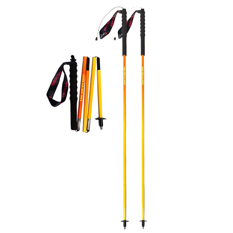Foldable Carbon Hiking Poles – Sunrise Orange - okhealingwild