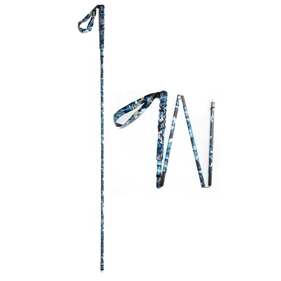 5 section Folding Carbon Trekking Poles –  Blue Camouflaged