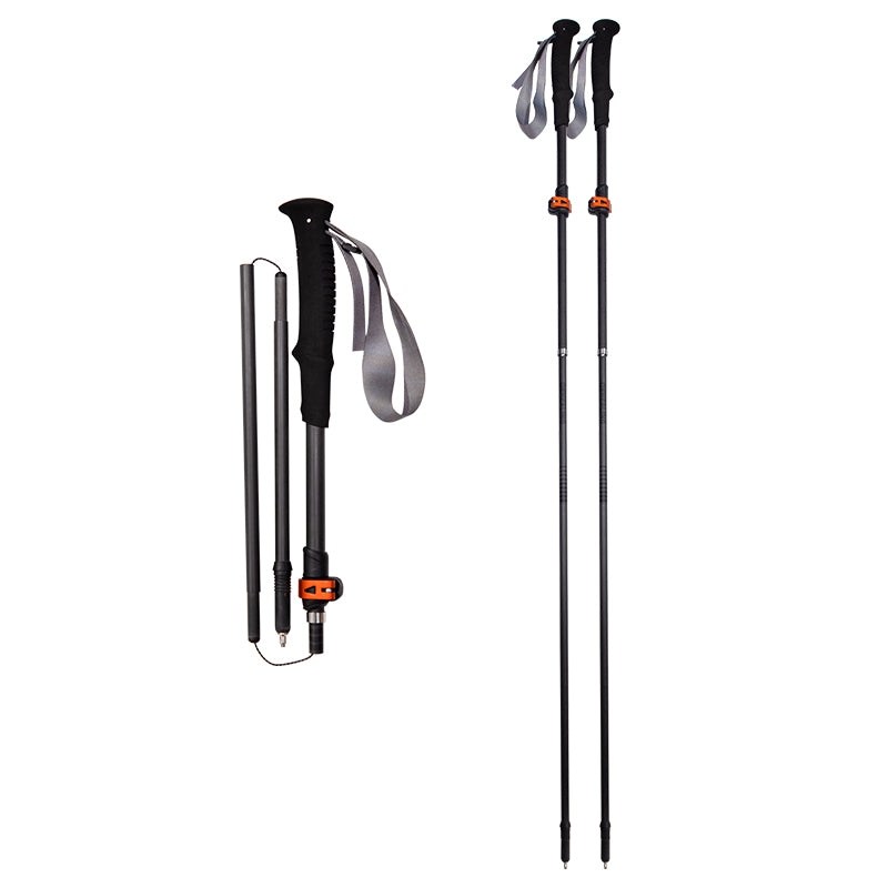 Ultralight Compact Carbon Folding Trekking Poles – M Obsidian Black