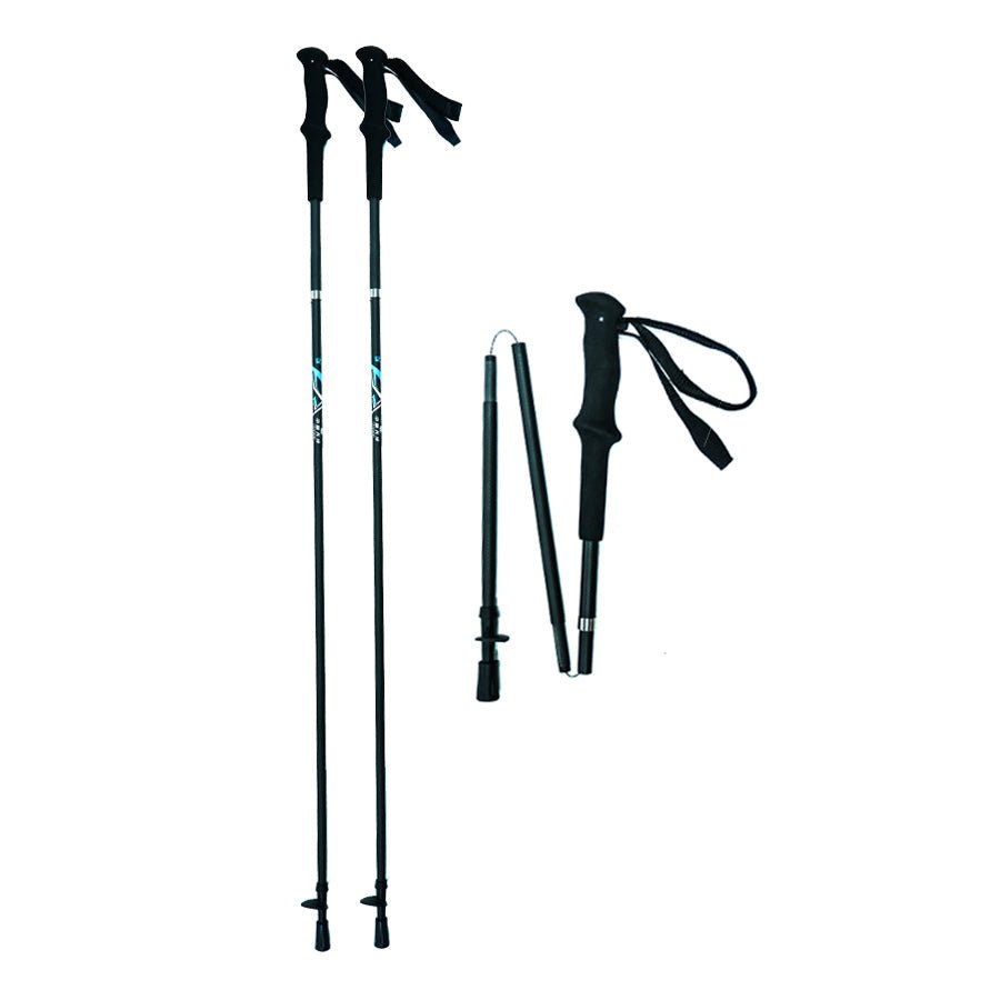 Mountain Trail Carbon Fiber Trekking Poles - 3 sections Folding - okhealingwild