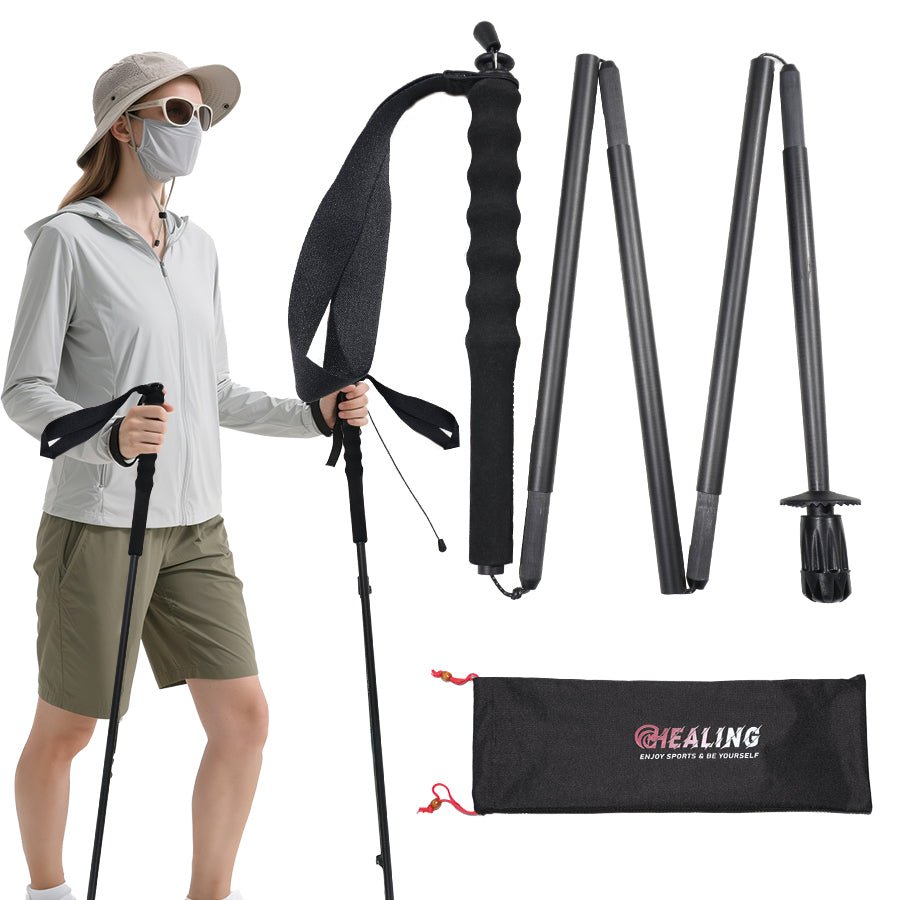Ultralight Carbon Trekking Poles - Alpine Black - okhealingwild